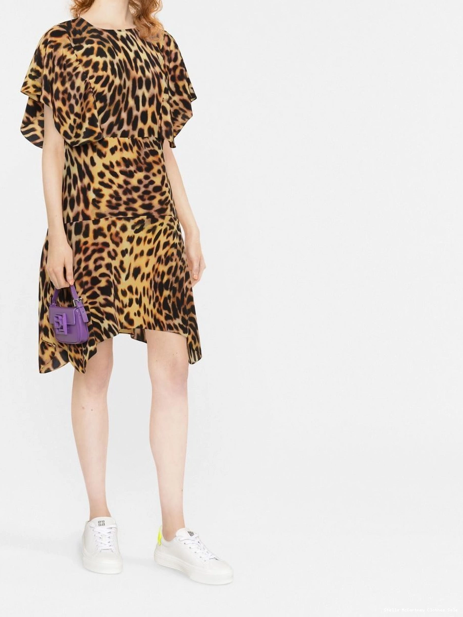 Affordable dress Women Stella leopard-print silk flounce McCartney 0626
